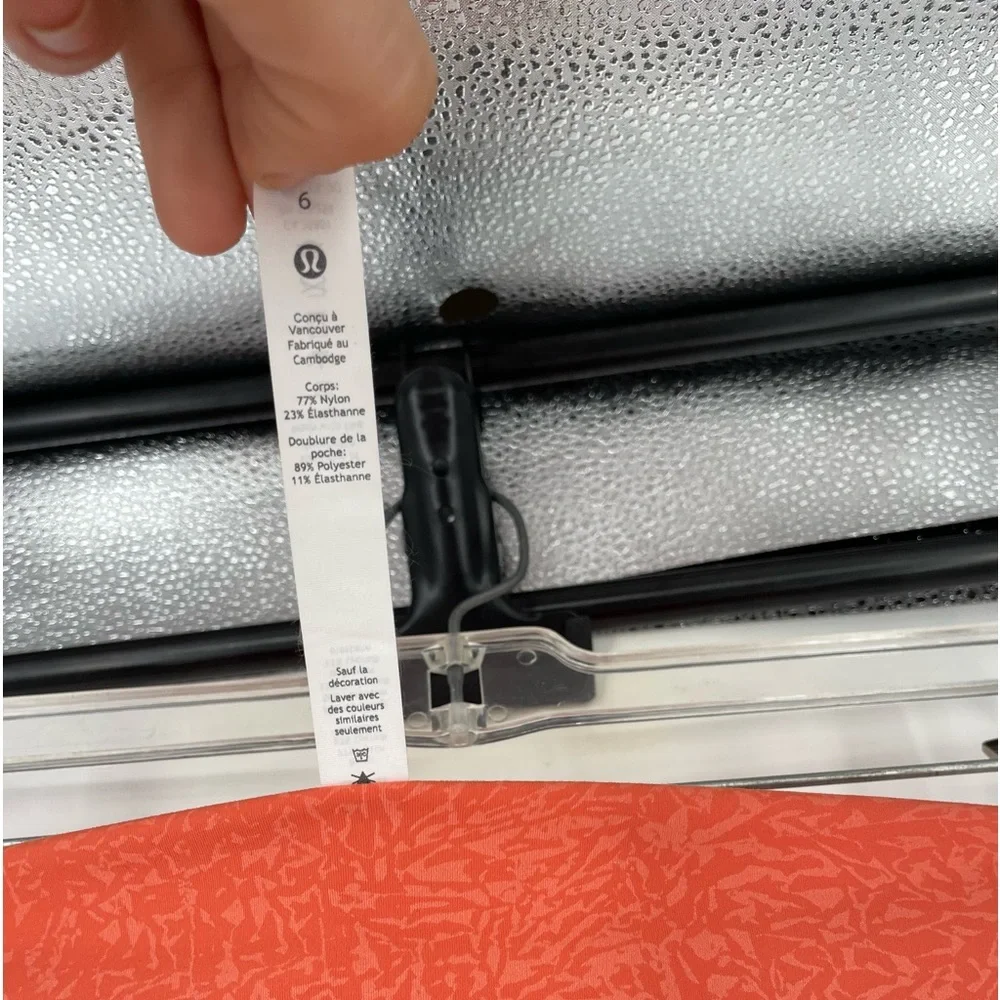 Lululemon Wunder Under HR Train Shorts Size 6 Orange 8" short Biker Gym Work Out - Picture 3 of 6